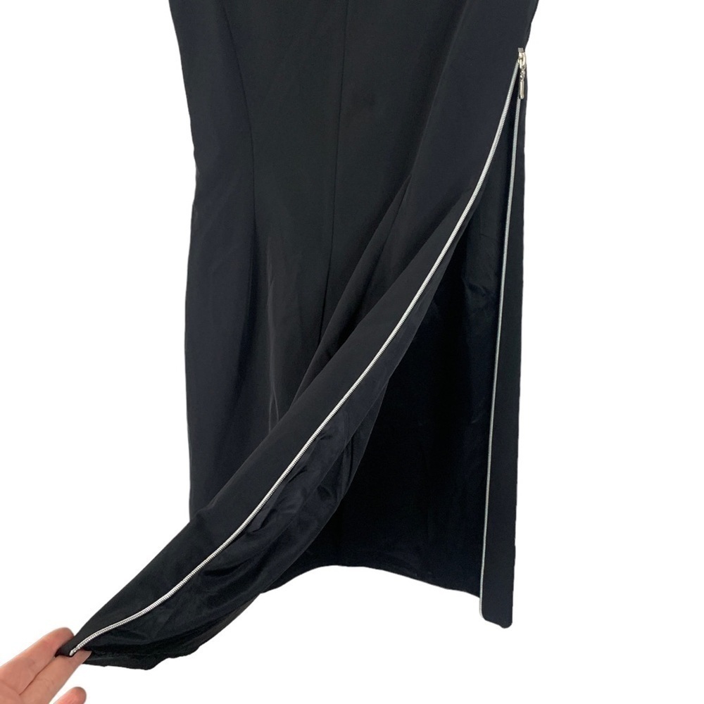A.B.S. By Allen Schwartz Side Zippers Sleeveless Bodycon Mini Dress Black Sz 10 - Picture 8 of 11